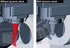  – On the left image, a large machine head movement is visible; on the right image, the optimized movement