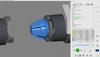  – New in <em>hyper</em>MILL<sup>®</sup> VIRTUAL Machining: Simulation of part transfer on a machine with main and counter spindles and a milling head.